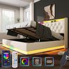 Polsterbett 180x200 cm aus PU mit Stauraum und 360-Grad-LED-Beleuchtung, mit USB- und Type-C-Anschlüssen Bild 5