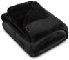 Wohndecke TEDY Teddy-Fleece kuschelige Sofadecke Sesselschoner Extra weich schwarz 150x200 cm schwarz Bild 2