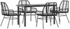 vidaXL 5-tlg. Garten-Essgruppe mit Kissen Schwarz Poly Rattan Glas 3334550 Bild 2