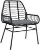 vidaXL 5-tlg. Garten-Essgruppe mit Kissen Schwarz Poly Rattan Glas 3334550 Bild 4
