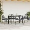 vidaXL 5-tlg. Garten-Essgruppe mit Kissen Schwarz Poly Rattan Glas 3334550 Bild 3