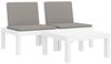 vidaXL 3-tlg. Garten-Lounge-Set mit Kissen Weiß PP 3203732 Bild 3