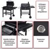 Mendler Holzkohlegrill mit Deckel und Ablagen, Stahl Schwarz, 110 x 100 x 51 cm Bild 2