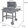 Mendler Holzkohlegrill mit Deckel und Ablagen, Stahl Schwarz, 110 x 100 x 51 cm Bild 3