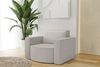 Sofa Set 2-teilig Sessel und Ecksofa PALMA XS Stoff Ascot Pearl Ottomane Links Bild 2