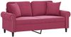 vidaXL 2-Sitzer-Sofa mit Zierkissen Weinrot 140 cm Samt 3200949 Bild 3