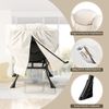 Sessel mit Hocker & Armlehnen & Seitentasche & Fußstütze Relaxsessel Ohrensessel Beige Bild 5