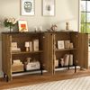 Mosaik-Sideboard, 2-türiger Schrank, Holzoptik Aufbewahrungsschrank, Spanplatte, Metallfüße, für Wohnzimmer & Flur Bild 3
