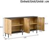 Mosaik-Sideboard, 2-türiger Schrank, Holzoptik Aufbewahrungsschrank, Spanplatte, Metallfüße, für Wohnzimmer & Flur Bild 4