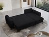 Ecksofa Wohnzimmer aus Cordstoff mit Schlaffunktion - HUGO-lin - Schwarz Velours Bild 4