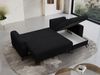 Ecksofa Wohnzimmer aus Cordstoff mit Schlaffunktion - HUGO-lin - Schwarz Velours Bild 5