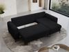 Ecksofa Wohnzimmer aus Cordstoff mit Schlaffunktion - HUGO-lin - Schwarz Velours Bild 3
