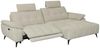 Ecksofa Odaloc Rechts Stoff Beige - elektrische Fußstütze & USB-Port Bild 3