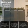 STEELSØN 'Thoria' Mülltonnenbox 3er je 240 Liter, anthrazit, Mülltonnenverkleidung aus Stahl, wetterfest, 125x80x203 cm, Müllbox mit Pflanzendach für 3 Tonnen Bild 4