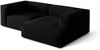 Micadoni Ecksofa Nuria 3-Sitzer Rechts Samt Schwarz Bild 3