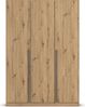 rauch Kleiderschrank Alba, Drehtürenschrank, Garderobenschrank, 3-türig, mit 2 Kleiderstangen, 2 Einlegeböden und Schubladeneinsatz, Farbe Eiche Artisan, Holz, Griffstange Grau metallic, Schwarz, 136x197x54cm Bild 2