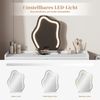 Merax Schminktisch mit LED-Spiegel und Beleuchtung - Schminktisch-Set für Schlafzimmer mit drei geräumigen Schubladen und einer Tür, B100/H75/T40 cm(ohne Hocker), Weiß Bild 5
