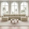 Modulares Sofa aus Plüsch mit rutschfester Basis & Kissen, beige Bild 3