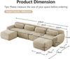Modulares Sofa aus Plüsch mit rutschfester Basis & Kissen, beige Bild 4