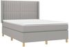 vidaXL Boxspringbett mit Matratze Hellgrau 140x200 cm Stoff 3132153 Bild 3