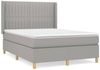 vidaXL Boxspringbett mit Matratze Hellgrau 140x200 cm Stoff 3132153 Bild 2