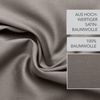 La Vida Satin Bettwäsche Set Uni mit Deckenbezug in 135x200 cm + Kissenbezug 80x80 cm in Taupe Beige aus Baumwolle + Reißverschluss | ÖkoTex Zertifiziert | seidig Glatte Schlafzimmer Einrichtung Bild 3
