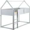 Halbhochbett Haus Kiefernholz DIENNE 90 x 200 cm Grau Bild 5