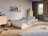 Kinderbett Bodenbett 140x200 cm Bett mit Rausfallschutz & Lattenrost Montessori Bett Bed Gitterbett Kinder Jugendbett Einzelbett optional mit Matratze | Natur Kiefer Holz massiv Junge Mädchen Bild 3