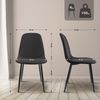 Esszimmerstuhl RAZON - Stoff Dunkelgrau 45x54x88 cm | Essstühle Esszimmerstühle Küchenstühle Wohnzimmerstühle Bild 4