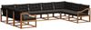 vidaXL Outdoor-Sofagarnitur mit Kissen 9 pcs Natürlich und Schwarz 3369851 Bild 2
