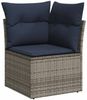 vidaXL 11-teiliges Gartensofa-Set mit Kissen, grau, Polyrattan 3268151 Bild 5