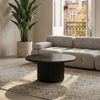 Couchtisch Ysa Ø80 cm Schwarz - Moderner Sofatisch mit MDF-Platte & Holzfuß Bild 4