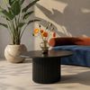 Couchtisch Ysa Ø80 cm Schwarz - Moderner Sofatisch mit MDF-Platte & Holzfuß Bild 5