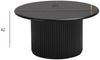 Couchtisch Ysa Ø80 cm Schwarz - Moderner Sofatisch mit MDF-Platte & Holzfuß Bild 2