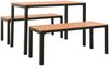 vidaXL 3-tlg. Garten-Essgruppe Stahl und WPC Braun und Schwarz 317140 Bild 2