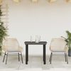 vidaXL 3-tlg. Garten-Essgruppe mit Kissen Braun Poly Rattan Glas 3334569 Bild 3