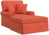 vidaXL Chaise Lounge mit Rock mit Kissen 3 pcs Rot-Orange Cordstoff 42022953 Bild 2