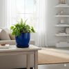 Blumentopf Pflanzgefäß Modell "EggPot" 31cm Keramik Royal Blau mit Teller Bild 5