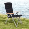 osoltus Faltsessel Campingstuhl faltbar verstellbar Aluminium Holzlehne schwarz Bild 2