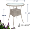 CASARIA® Polyrattan Balkontisch Beistelltisch Ø 60cm Grau Beige Bild 3