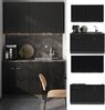 Singleküche Fame-Line Schwarz gestreift/Anthrazit 140 cm ohne Arbeitsplatte Vicco Bild 2
