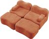 2-Sitzer Sofa 192×167×70 cm aus Samt rahmenlos modular mit 2 Ottomanen, orange Bild 5