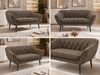 Polstersofa PIRS 2 Skandinavisches Sofa 2-Sitzer, Sofa mit Wellenfederung, Breite 140 cm, schwarze Füße Hoher Sitzkomfort - Braun Velvet Bild 2