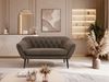 Polstersofa PIRS 2 Skandinavisches Sofa 2-Sitzer, Sofa mit Wellenfederung, Breite 140 cm, schwarze Füße Hoher Sitzkomfort - Braun Velvet Bild 3