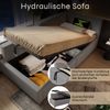 Merax Polsterbett Tagesbett Daybett 90x190cm, Schlafsofa mit hydraulischem Stauraum, Leselichtfunktion und USB-C-Ladefunktion, Kinderbett Jugendbett, Samt, Grau Bild 5