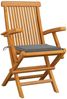 vidaXL Gartenstühle mit Grauen Kissen 6 Stk. Massivholz Teak 3062542 Bild 2