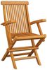 vidaXL Gartenstühle mit Grauen Kissen 6 Stk. Massivholz Teak 3062542 Bild 3