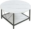 Couchtisch Filem Ø80x46 cm Marmoroptik, weiß [en. casa] Bild 3