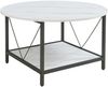 Couchtisch Filem Ø80x46 cm Marmoroptik, weiß [en. casa] Bild 2