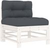 vidaXL 7-tlg. Garten-Lounge-Set mit Kissen Weiß Massivholz 3185977 Bild 4